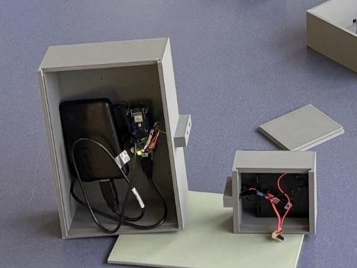 Assembled electronics enclosure for the crowd-counting device